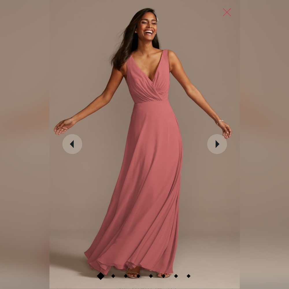 Davids Bridal formal bridesmaid dress in the color Sedona, size 14.